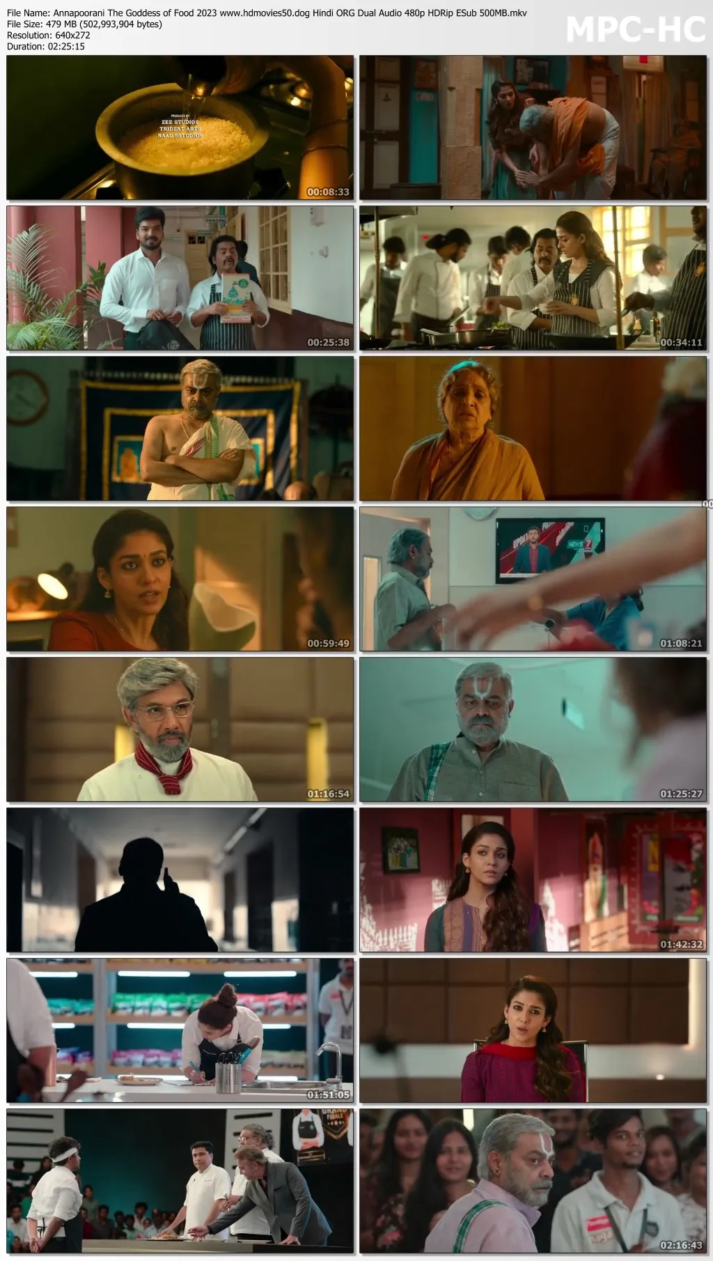 Annapoorani The Goddess of Food 2023 Hindi ORG Dual Audio 480p HDRip ESub 500MB D