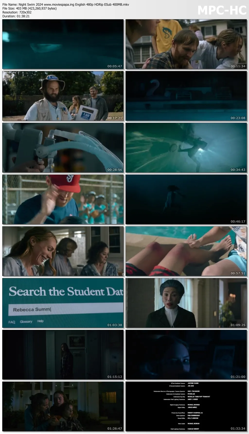 Night Swim 2024 English 480p HDRip ESub 400MB Download