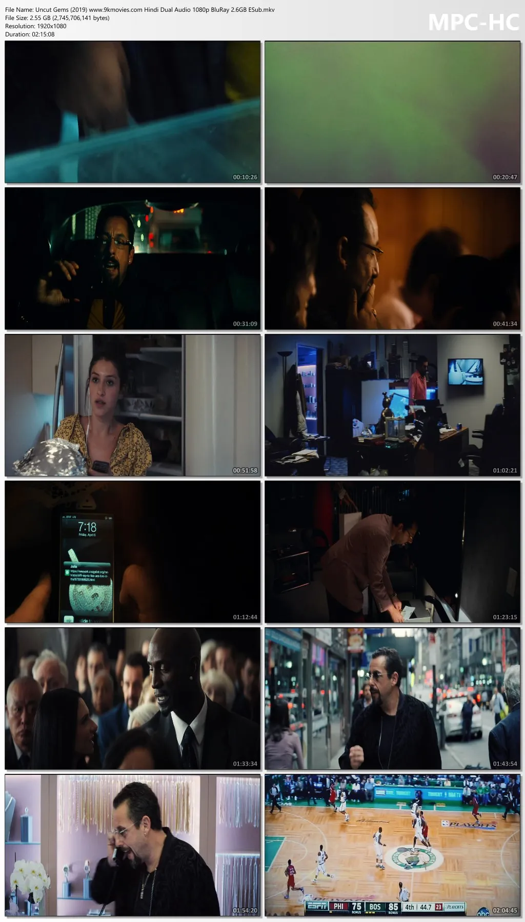 Uncut Gems 2019 Hindi Dual Audio 1080p | 720p | 480p BluRay ESub Download