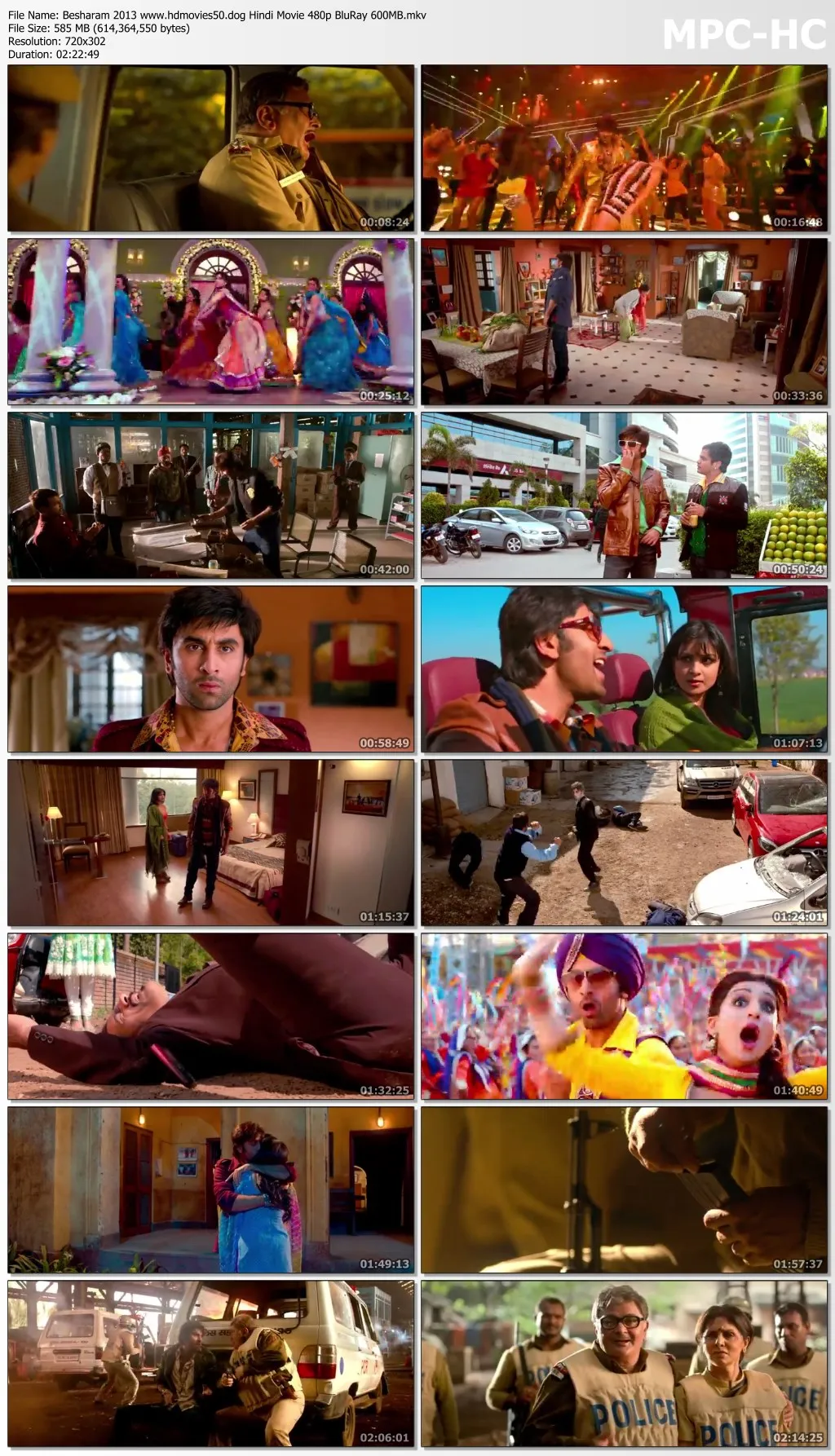 Besharam 2013 Hindi Movie 480p BluRay 600MB Download