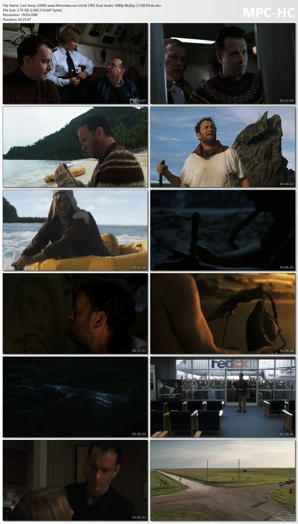 Cast Away 2000 Hindi ORG Dual Audio 1080p | 720p | 480p BluRay ESub Download