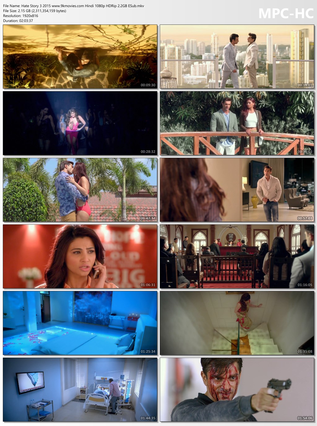 Hate Story 3 2015 Hindi 1080p | 720p | 480p HDRip ESub Download