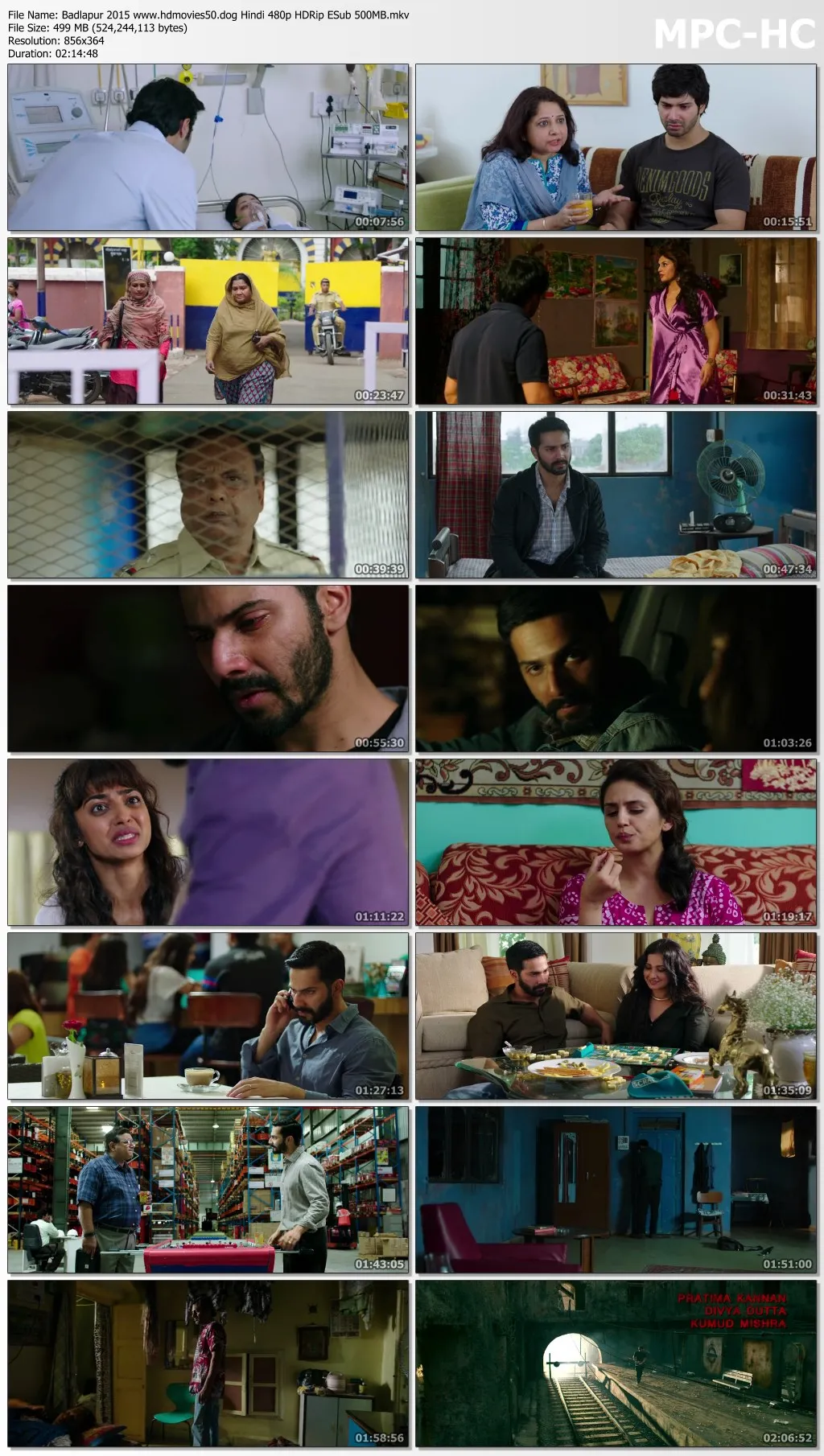 Badlapur 2015 Hindi 1080p HDRip ESub 2.1GB Download