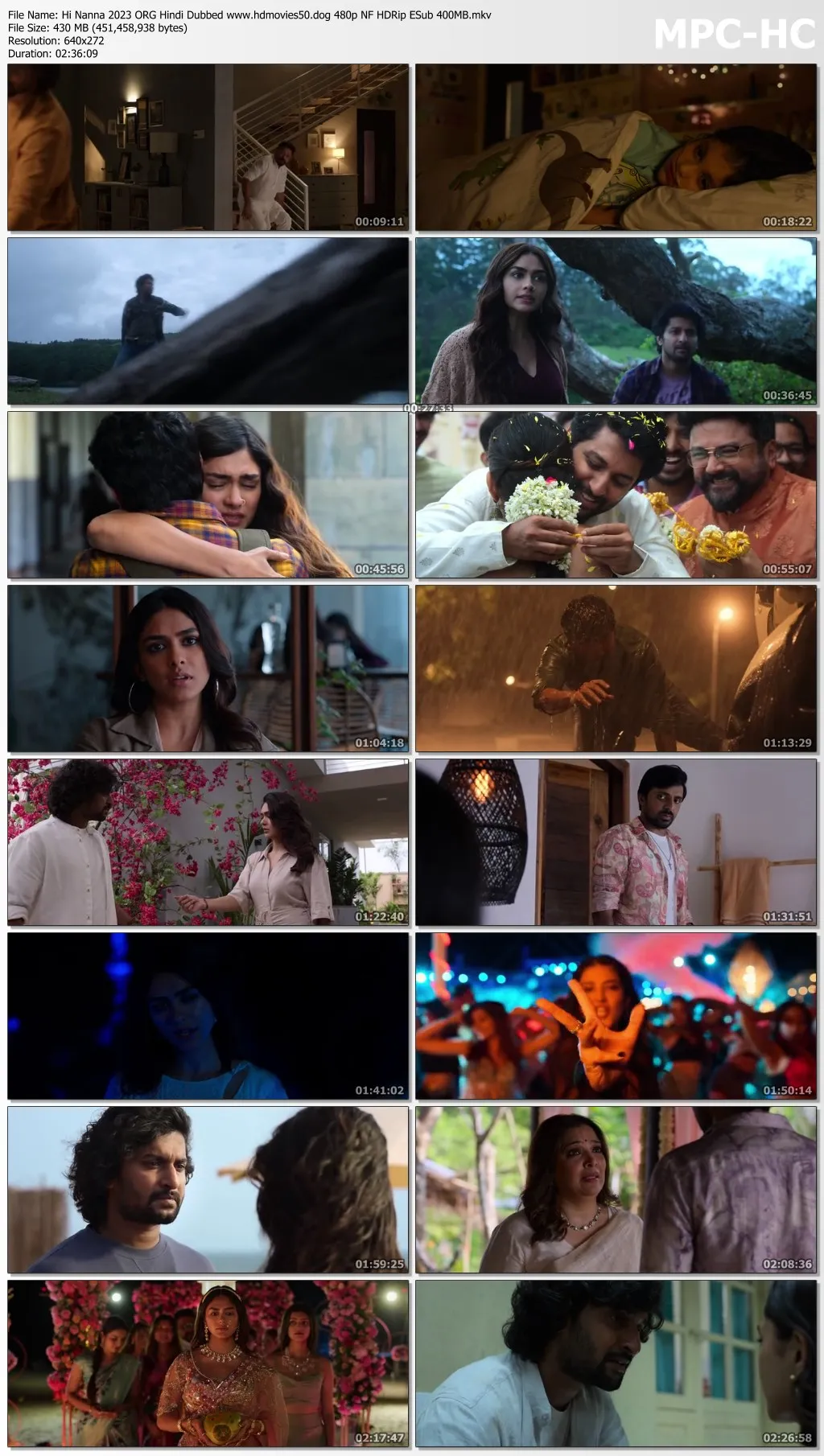 Hi Nanna 2023 ORG Hindi Dubbed 1080p NF HDRip ESub 2.2GB Download