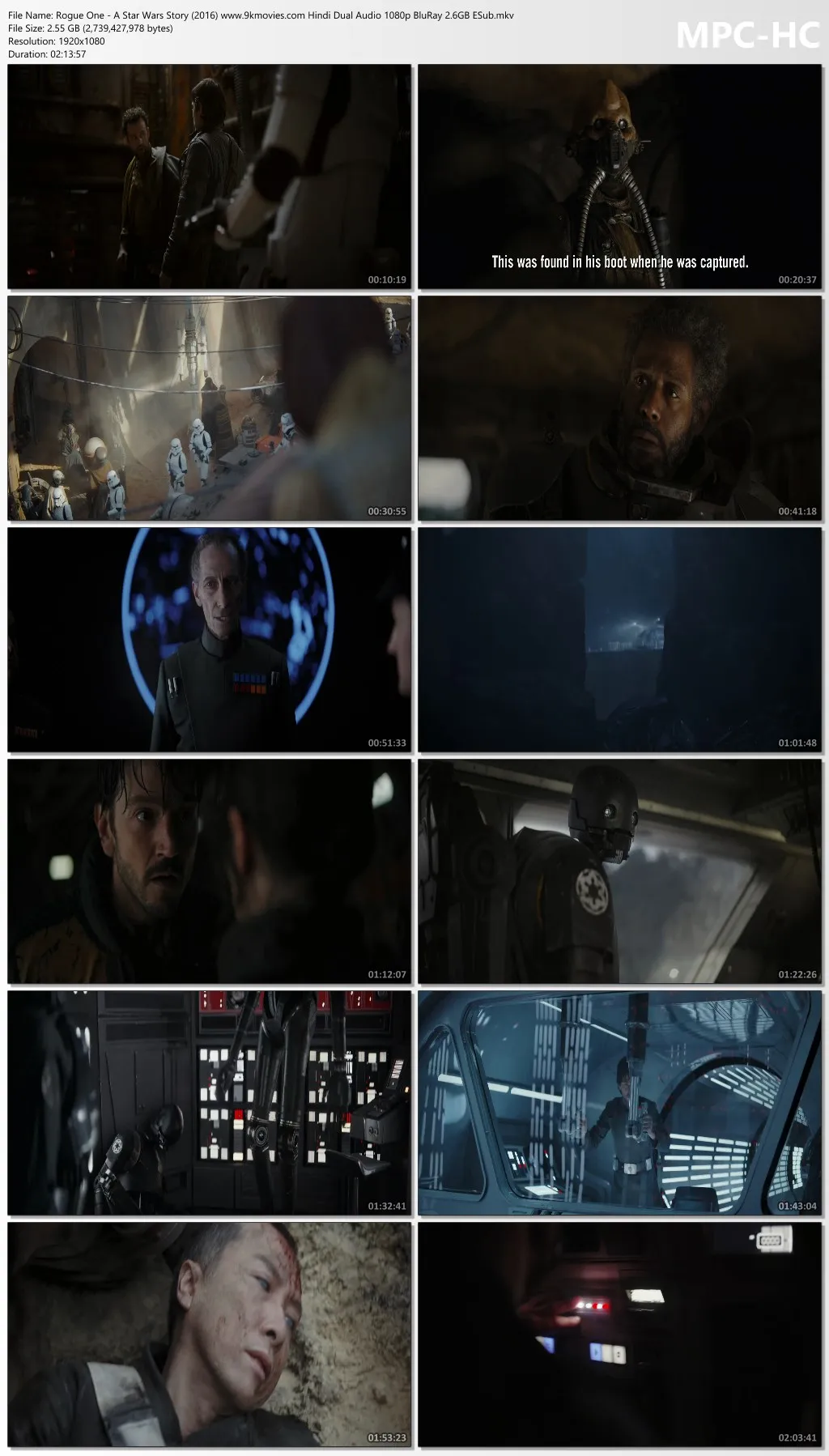 Rogue One A Star Wars Story 2016 Hindi Dual Audio 1080p | 720p | 480p BluRay ESub Download