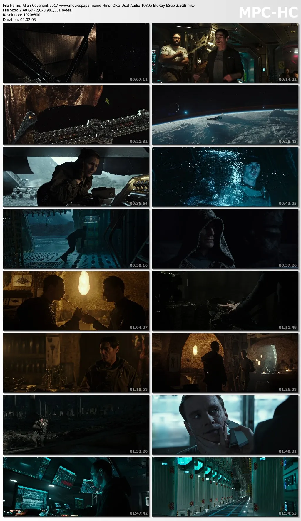 Alien Covenant 2017 Hindi ORG Dual Audio 1080p | 720p | 480p BluRay ESub Download