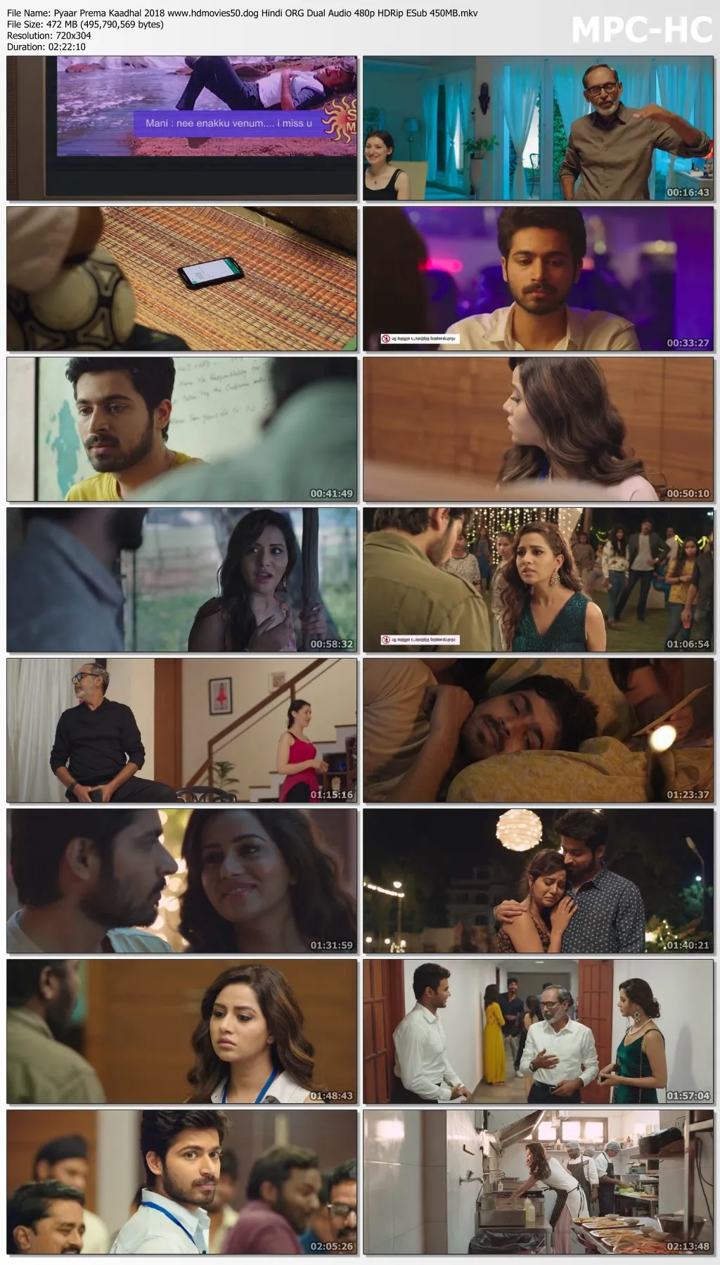 Pyaar Prema Kaadhal 2018 Hindi ORG Dual Audio 1080p HDRip ESub 2.6GB Download