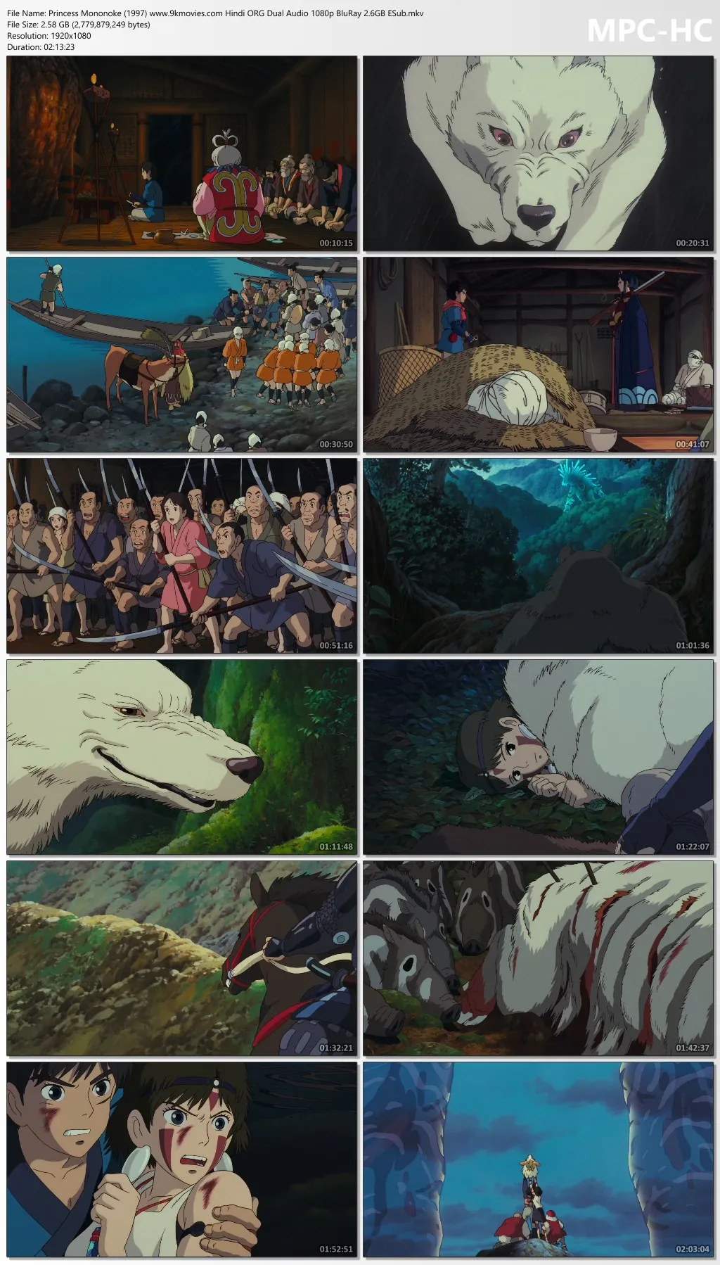 Princess Mononoke Hindi Org Dual Audio P P P Bluray Esub Download