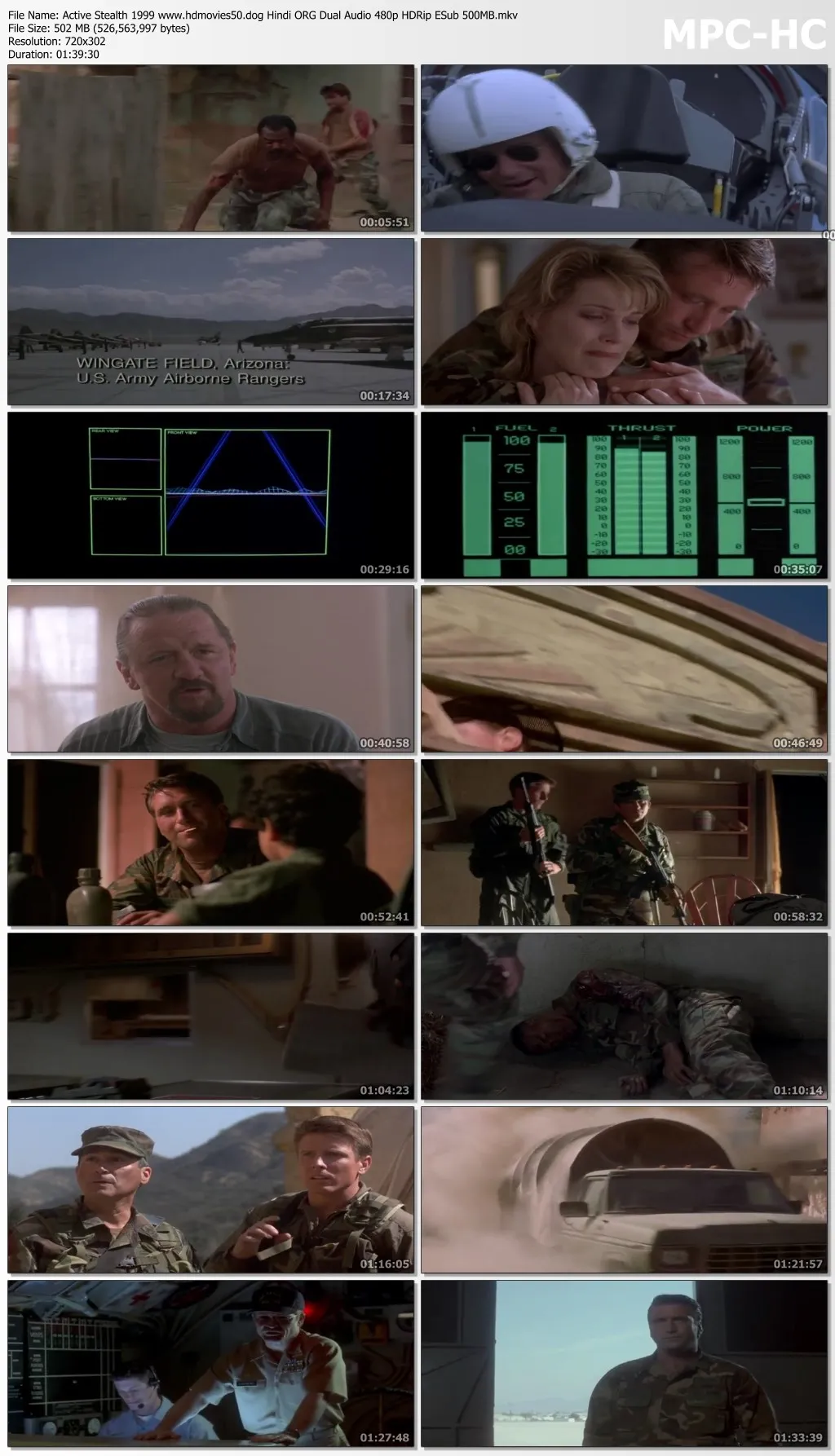 Active Stealth 1999 Hindi ORG Dual Audio 480p HDRip ESub 500MB Download