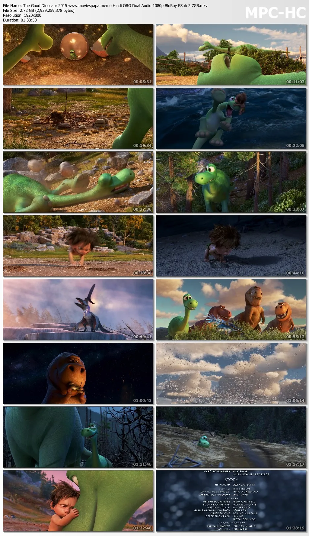 The Good Dinosaur 2015 Hindi ORG Dual Audio 1080p | 720p | 480p BluRay ESub Download