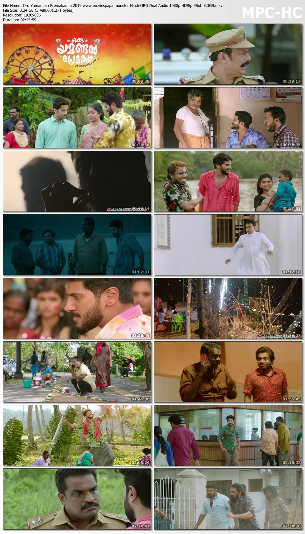 Oru Yamandan Premakadha 2019 Hindi ORG Dual Audio 1080p | 720p | 480p HDRip ESub Download