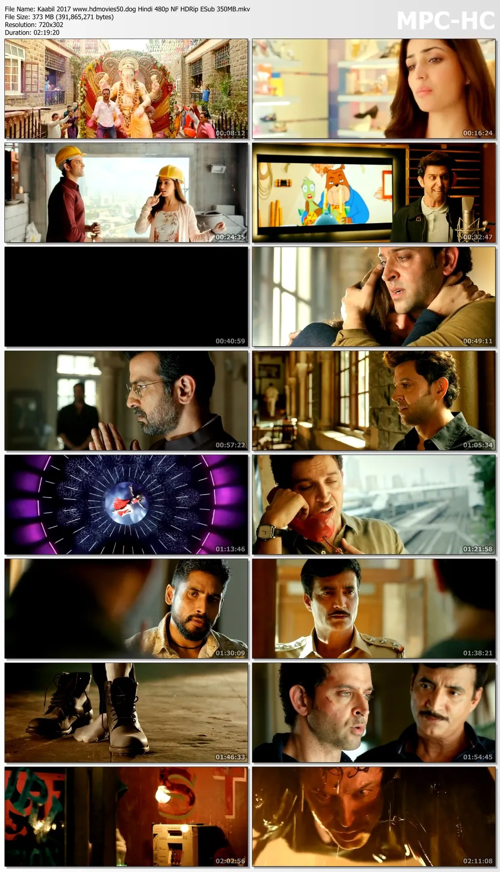 Kaabil 2017 Hindi 480p NF HDRip ESub 350MB Download