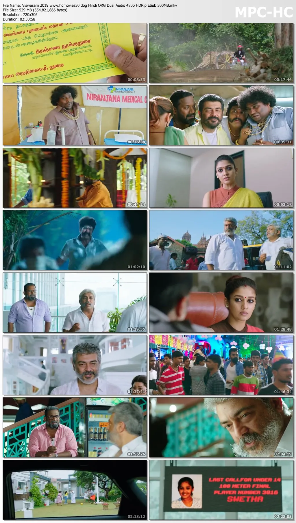 Viswasam 2019 Hindi ORG Dual Audio 720p HDRip ESub 1.4GB Download