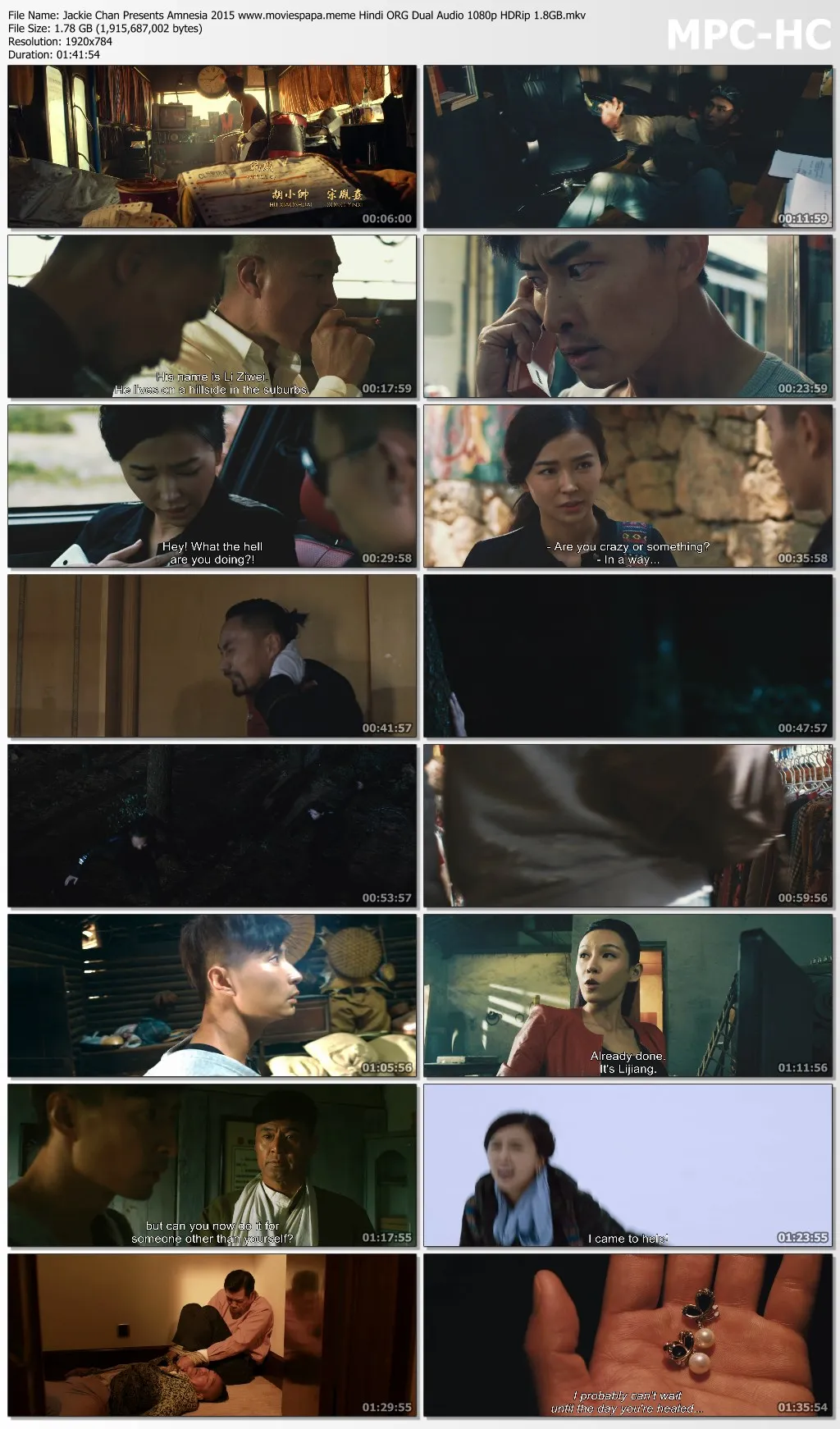 Jackie Chan Presents Amnesia 2015 Hindi ORG Dual Audio 1080p | 720p | 480p HDRip ES