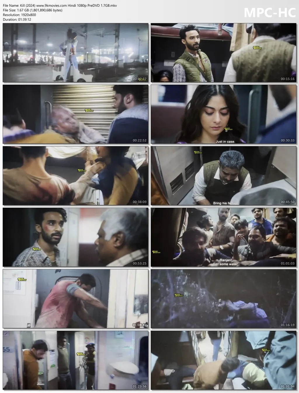 Kill 2024 Hindi 1080p | 720p | 480p PreDVDRip ESub Download