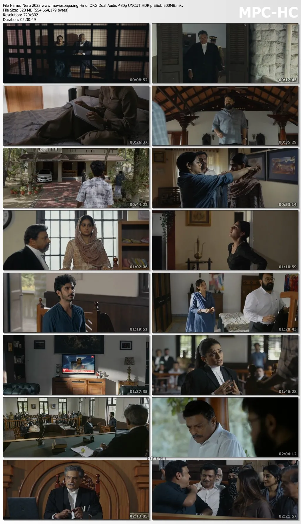 Neru 2023 Hindi ORG Dual Audio 1080p UNCUT HDRip ESub 3GB Download