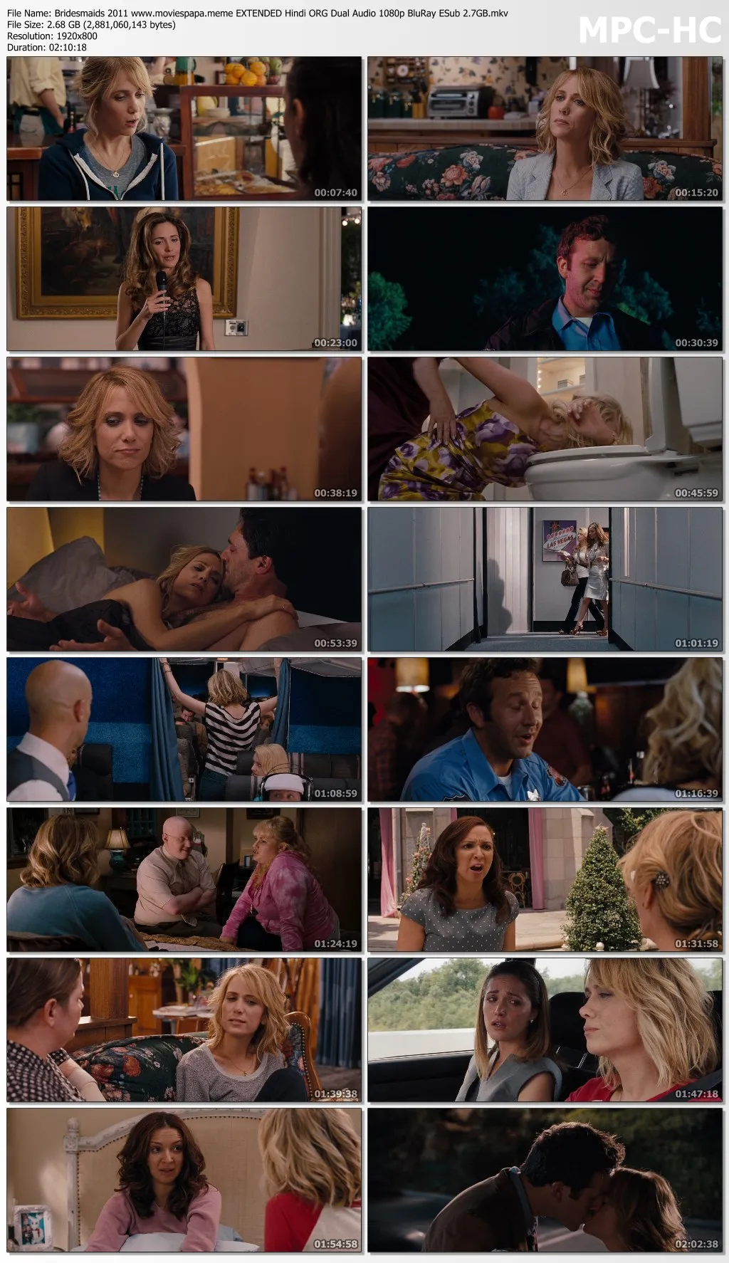 Bridesmaids 2011 EXTENDED Hindi ORG Dual Audio 1080p | 720p | 480p BluRay ESub Dow