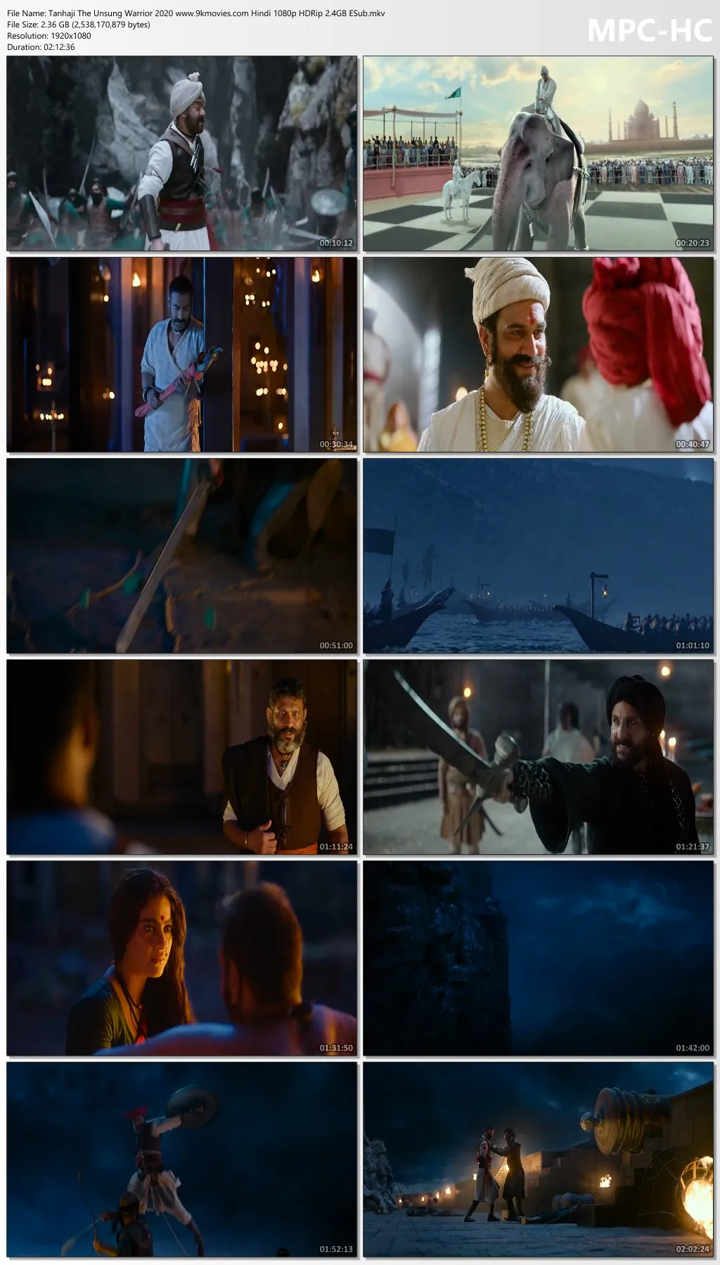 Tanhaji The Unsung Warrior 2020 Hindi 1080p | 720p | 480p HDRip ESub Download