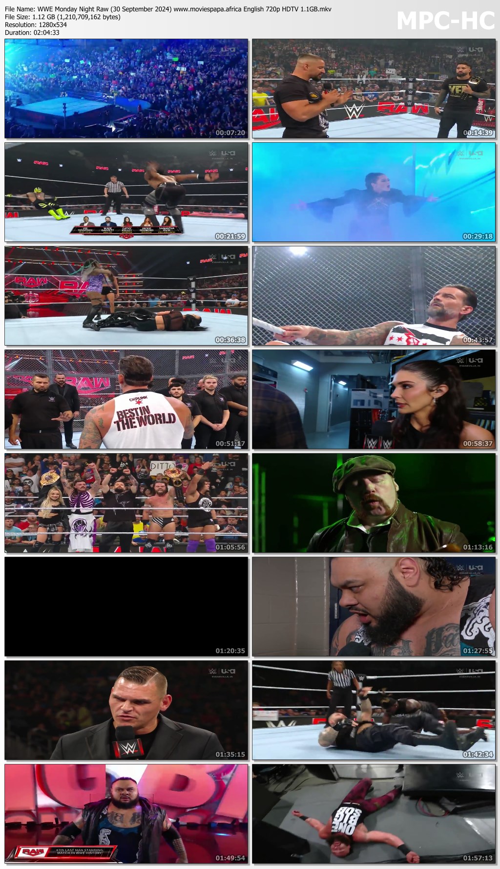 WWE Monday Night Raw (30 September 2024) English 720p | 480p HDTV Download