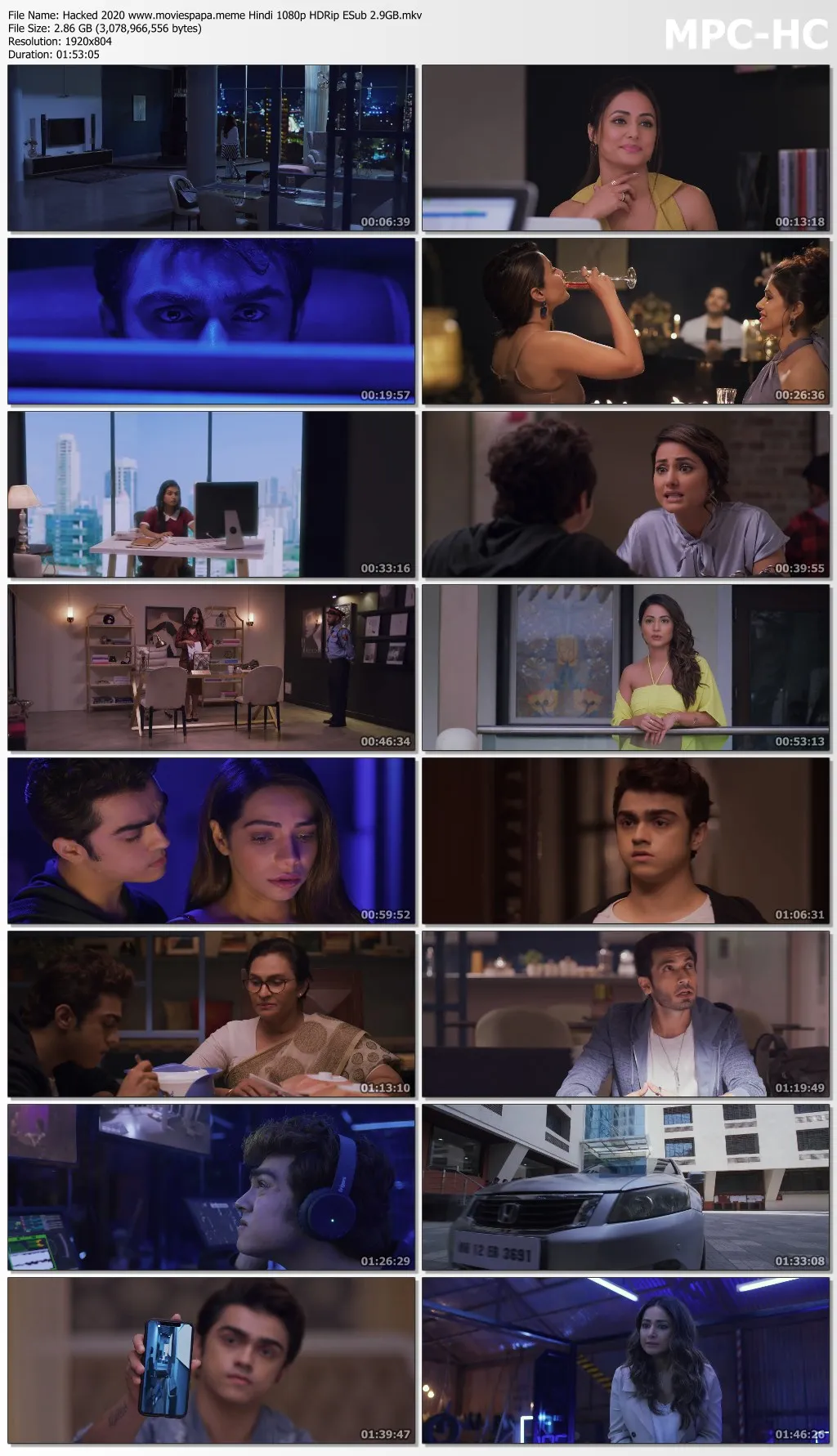 Hacked 2020 Hindi 1080p | 720p | 480p HDRip ESub Download