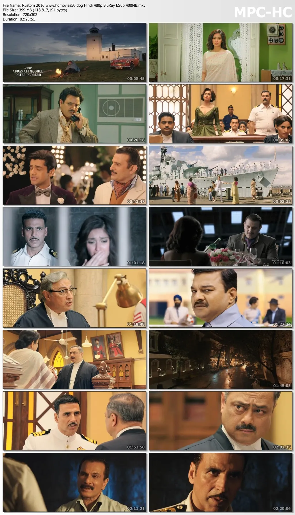 Rustom 2016 Hindi 480p BluRay ESub 400MB Download