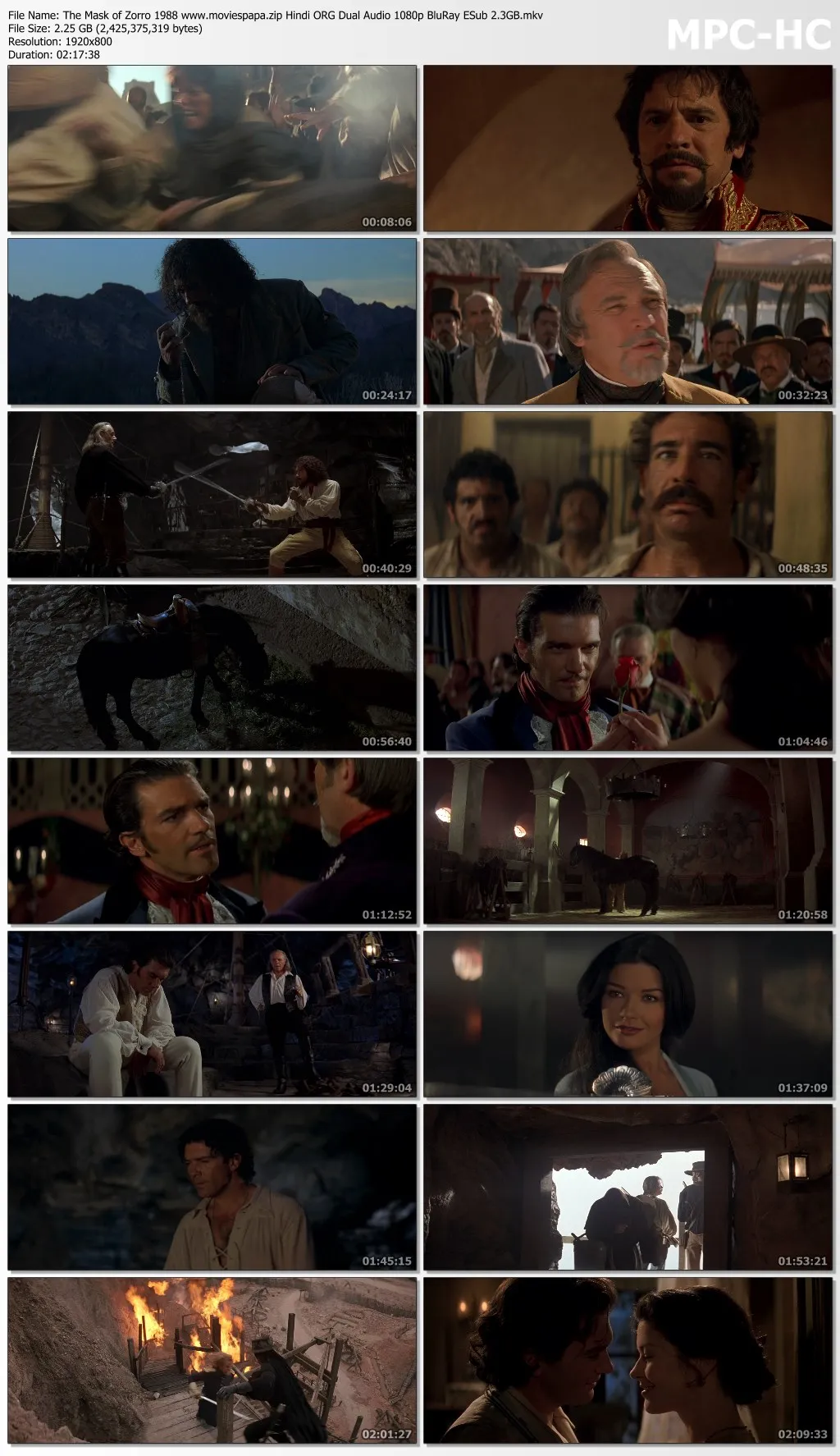 The Mask of Zorro 1988 Hindi ORG Dual Audio 1080p | 720p | 480p BluRay ESub Download