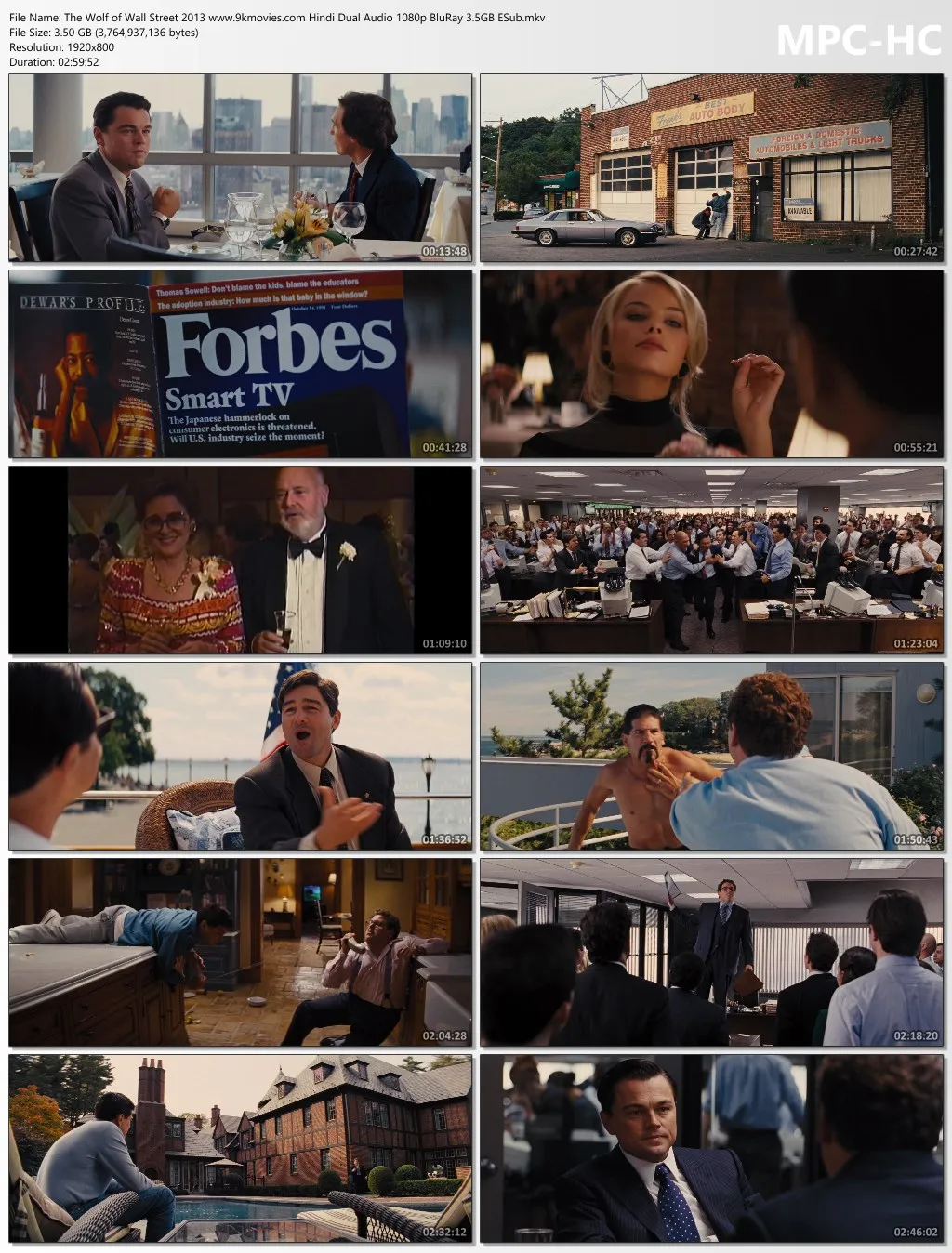 The Wolf of Wall Street 2013 Hindi Dual Audio 1080p | 720p | 480p BluRay ESub Download