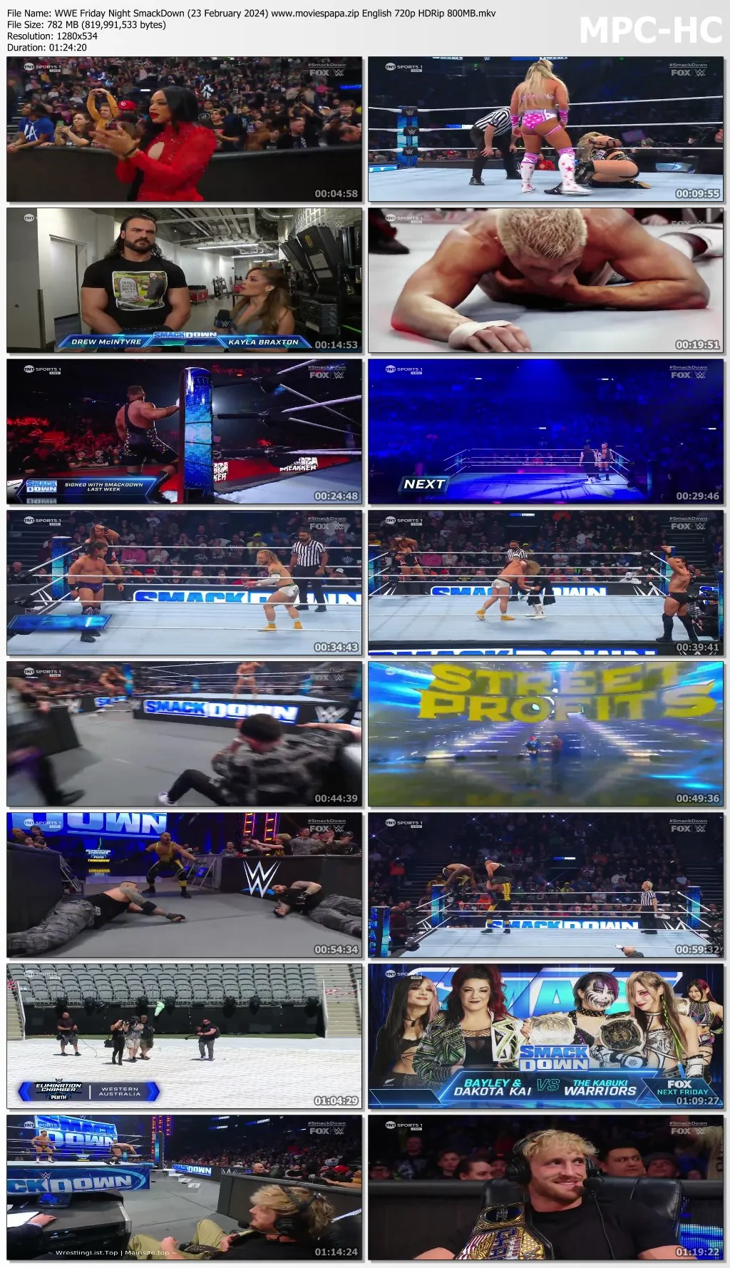 WWE Friday Night SmackDown (23 February 2024) English 720p | 480p HDRip Download