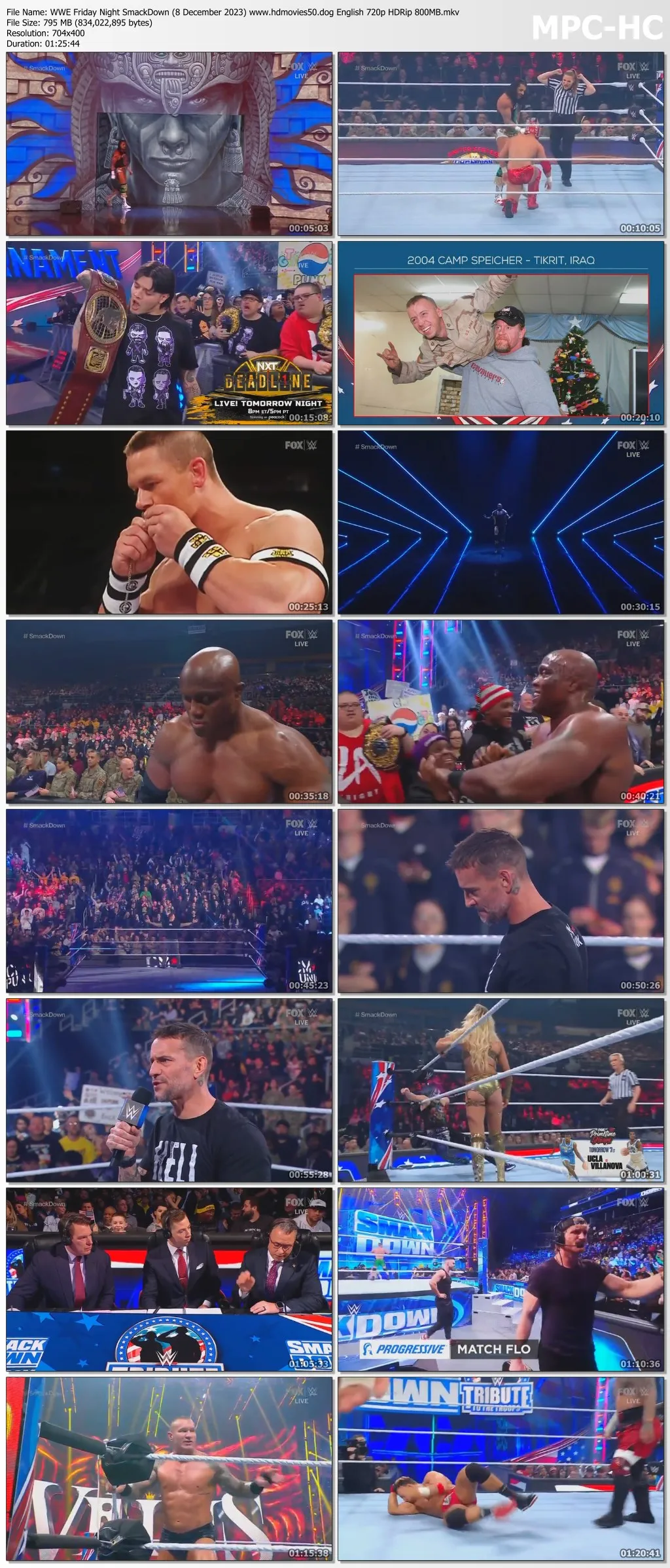 WWE Friday Night SmackDown (8 December 2023) English 720p HDRip 800MB | 350MB Download