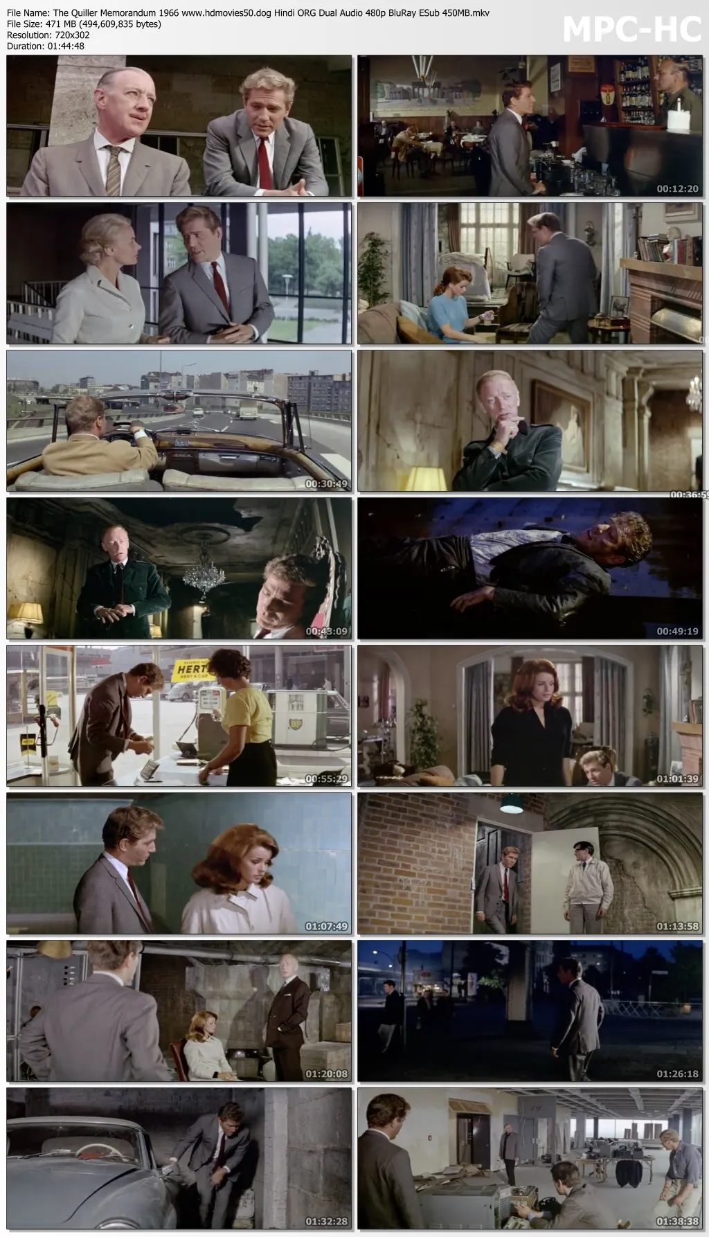 The Quiller Memorandum 1966 Hindi ORG Dual Audio 1080p BluRay ESub 1.8GB Download