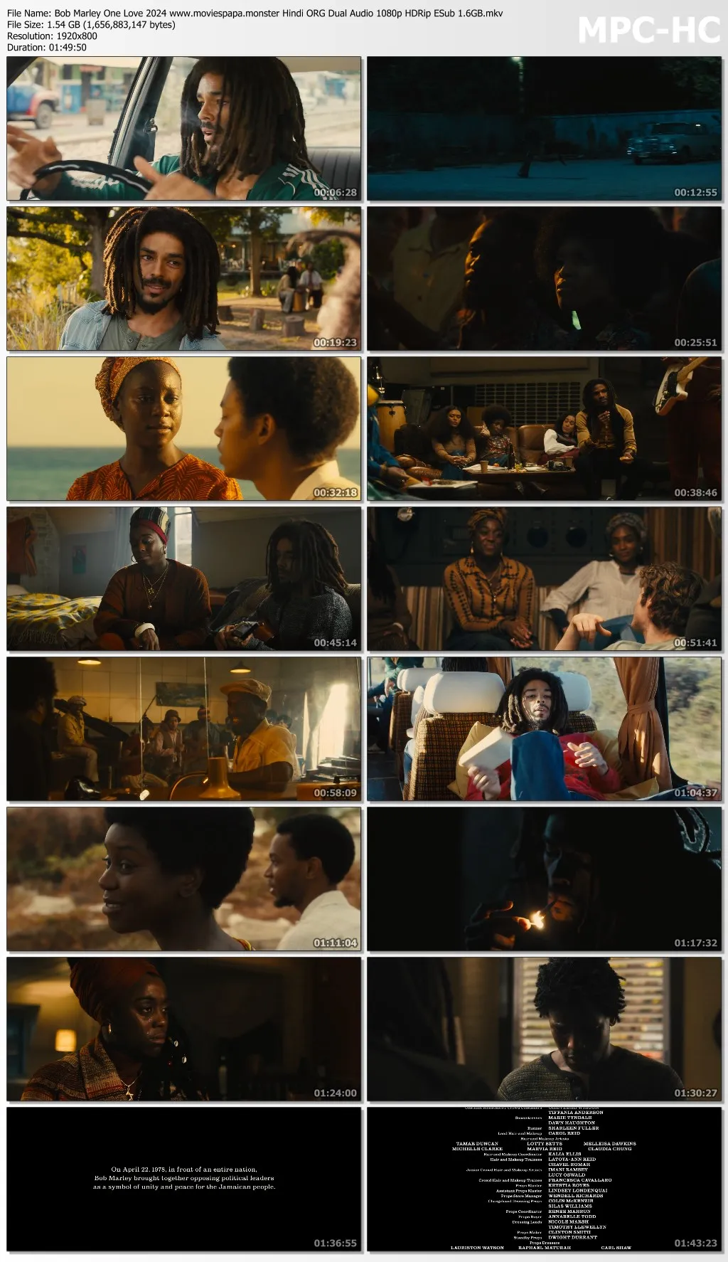 Bob Marley One Love 2024 Hindi ORG Dual Audio 1080p | 720p | 480p HDRip ESub Download