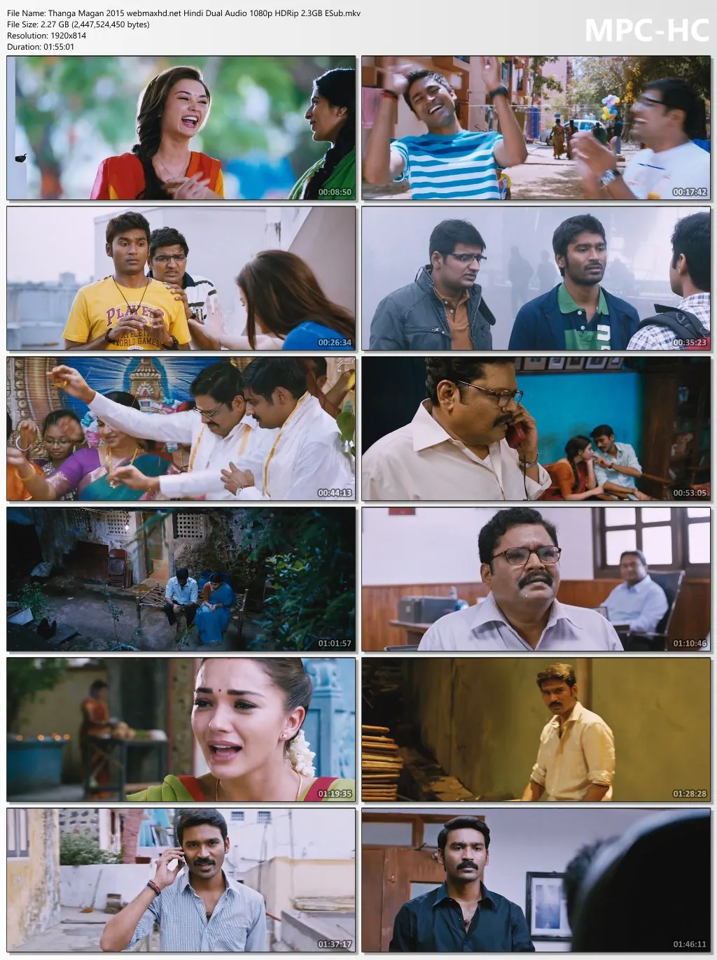 Thanga Magan 2015 Hindi Dual Audio 1080p | 720p | 480p HDRip ESub Download