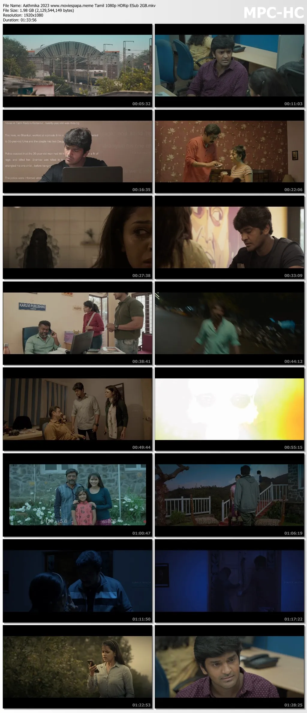 Aathmika 2023 Tamil 1080p | 720p | 480p HDRip ESub Download