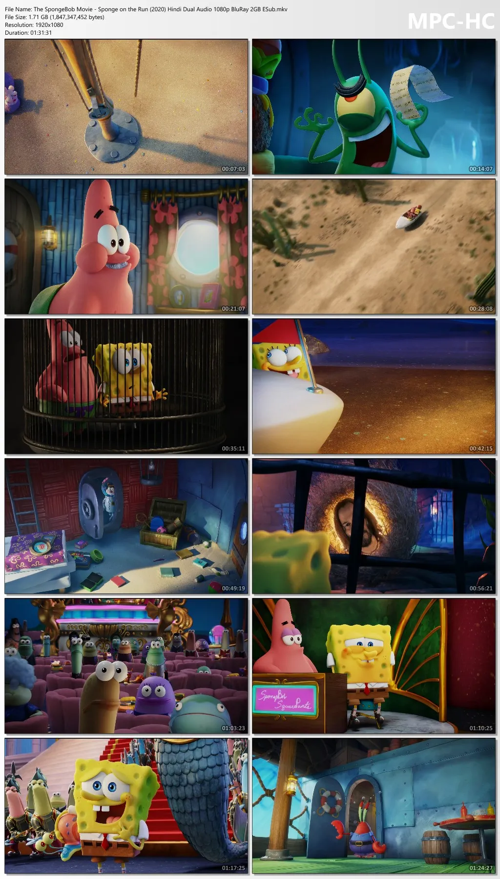 The SpongeBob Movie Sponge on the Run 2020 Hindi Dual Audio 1080p | 720p | 480p BluRay ESub Download