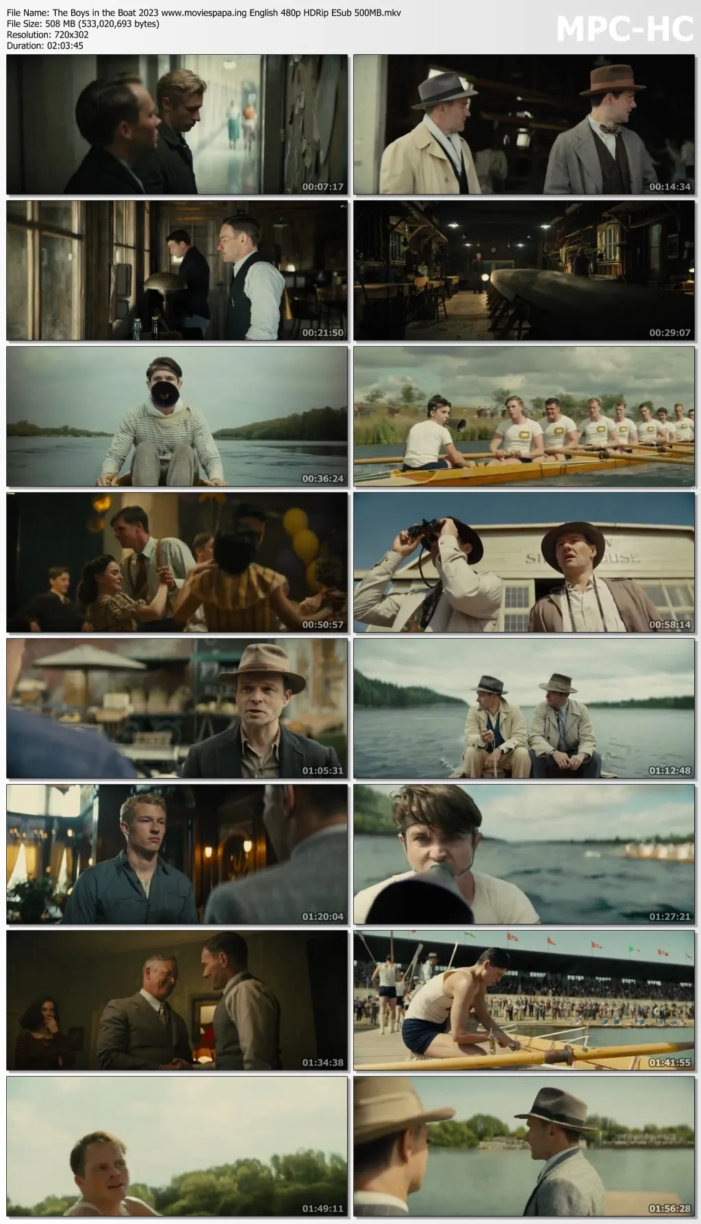 The Boys in the Boat 2023 English 720p HDRip ESub 800MB Download