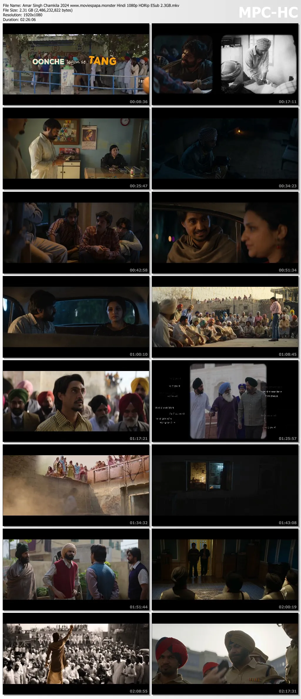 Amar Singh Chamkila 2024 Hindi 1080p | 720p | 480p NF HDRip ESub Download