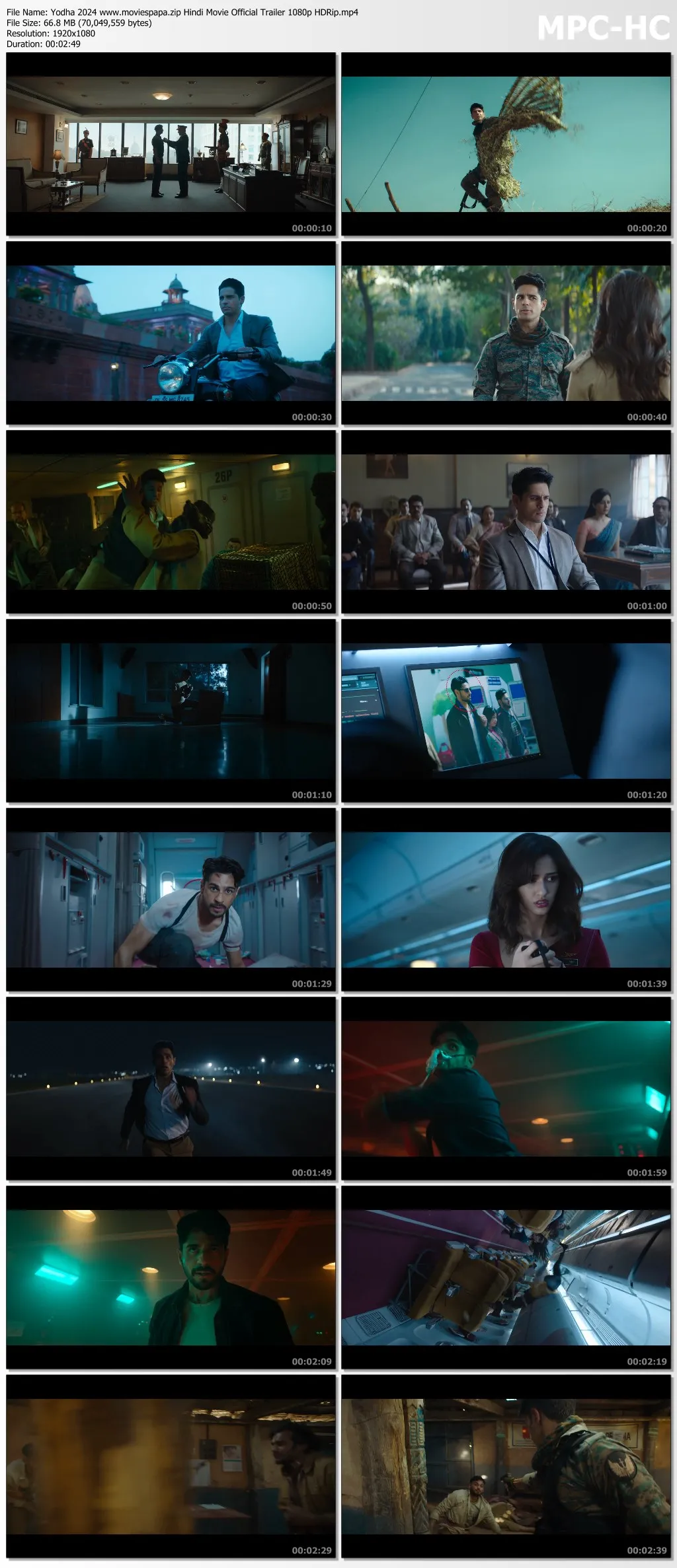 Yodha 2024 Hindi Movie Official Trailer 1080p HDRip Download