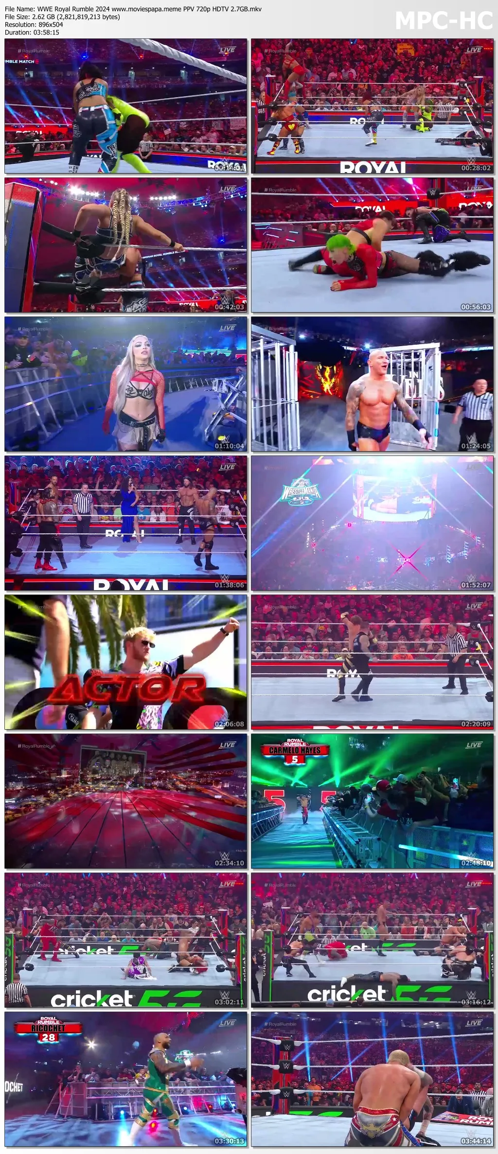 WWE Royal Rumble 2024 PPV 720p HDTV 2.7GB | 1GB Download