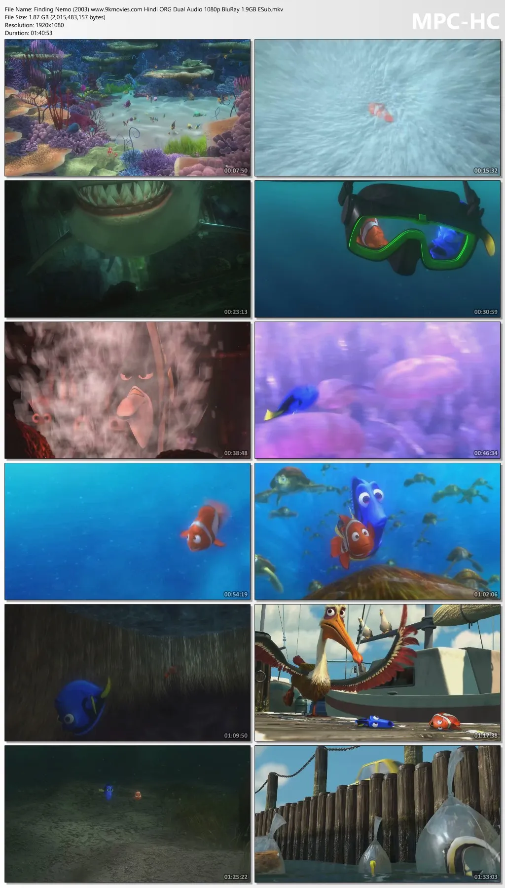 Finding Nemo 2003 Hindi ORG Dual Audio 1080p | 720p | 480p BluRay ESub Download