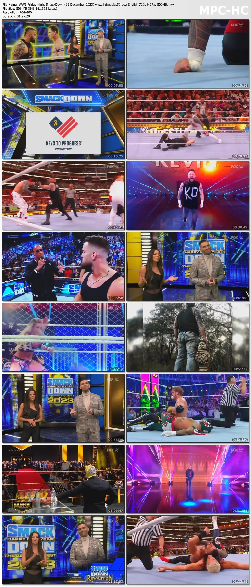 WWE Friday Night SmackDown (29 December 2023) English 720p HDRip 800MB | 350MB Download