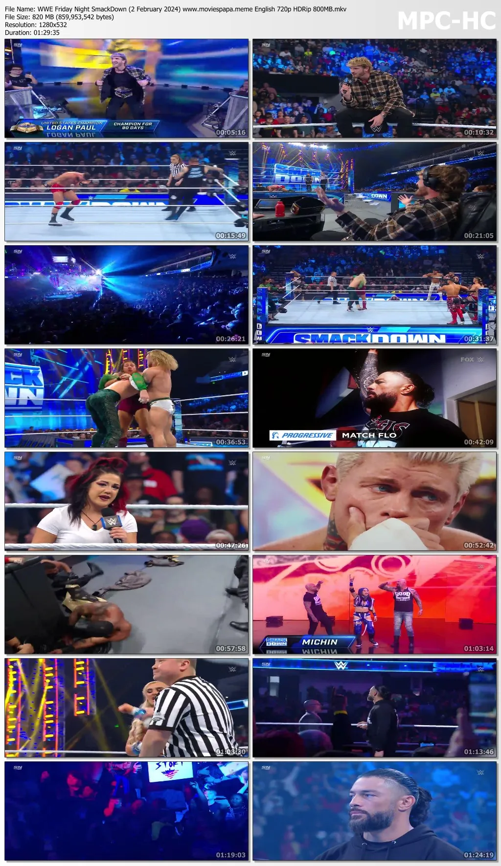 WWE Friday Night SmackDown (2 February 2024) English 720p | 480p HDRip Download