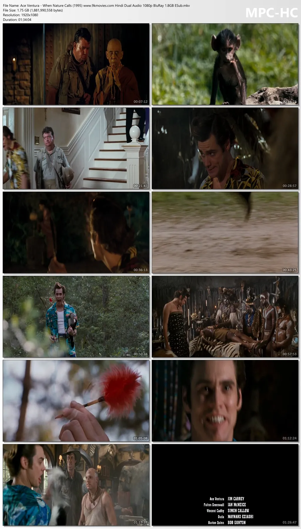 Ace Ventura When Nature Calls 1995 Hindi Dual Audio 1080p | 720p | 480p BluRay ESub Downlaod