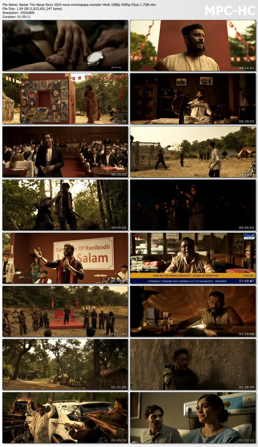 Bastar The Naxal Story 2024 Hindi 1080p | 720p | 480p HDRip ESub Download