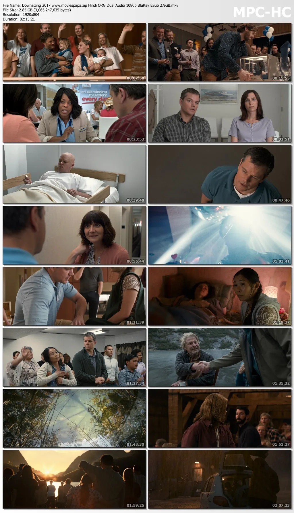 Downsizing 2017 Hindi ORG Dual Audio 1080p | 720p | 480p BluRay ESub Download