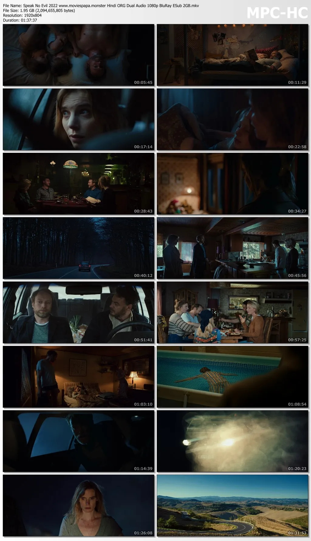 Speak No Evil 2022 Hindi ORG Dual Audio 1080p | 720p | 480p BluRay ESub Download