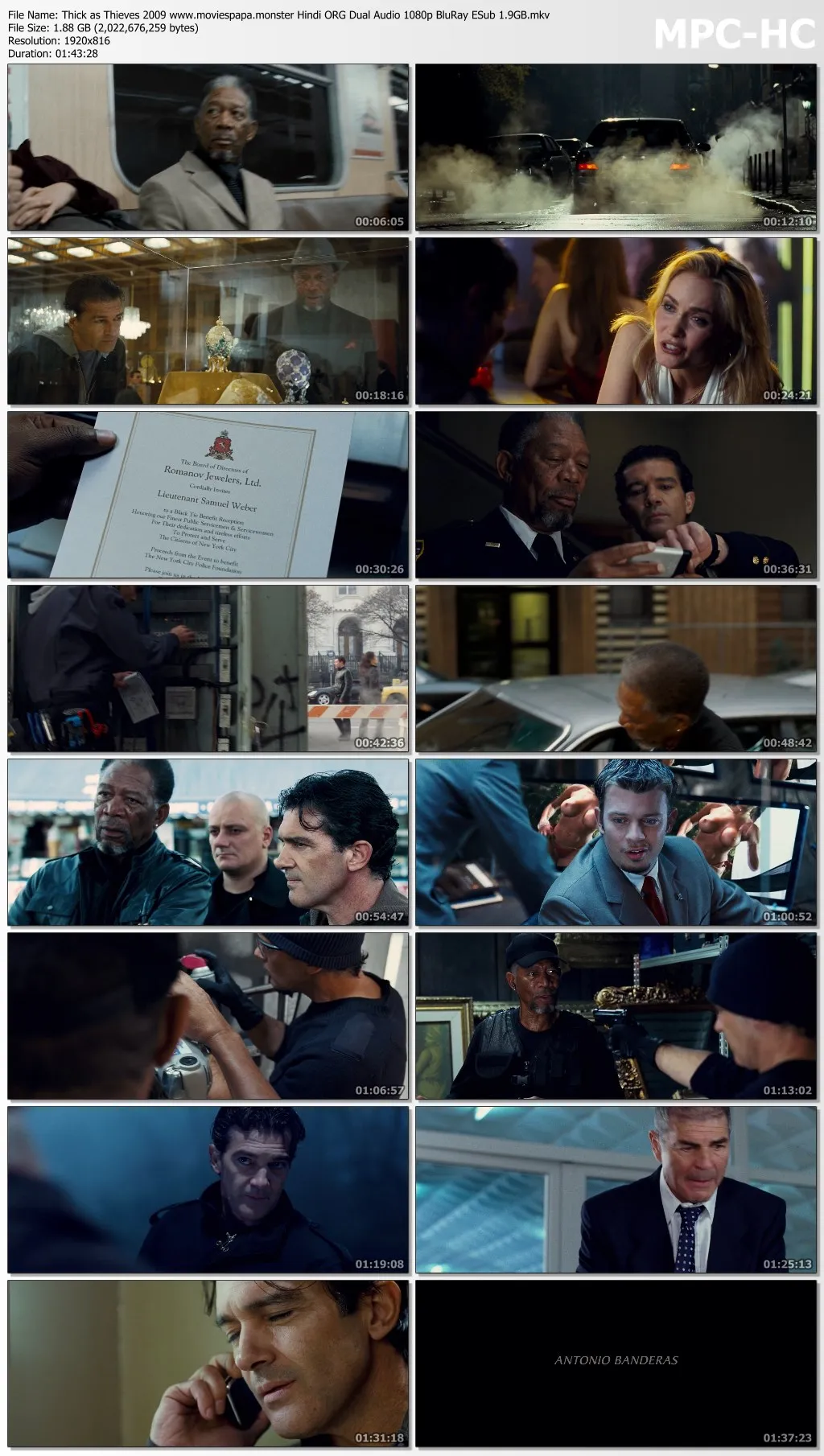 Thick as Thieves 2009 Hindi ORG Dual Audio 1080p | 720p | 480p BluRay ESub Download