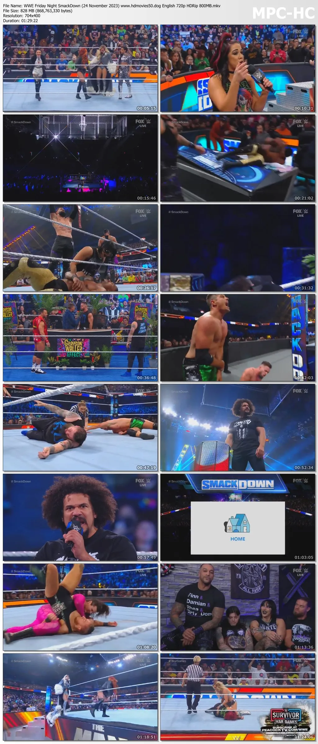 WWE Friday Night SmackDown (24 November 2023) English 720p HDRip 800MB | 350MB D
