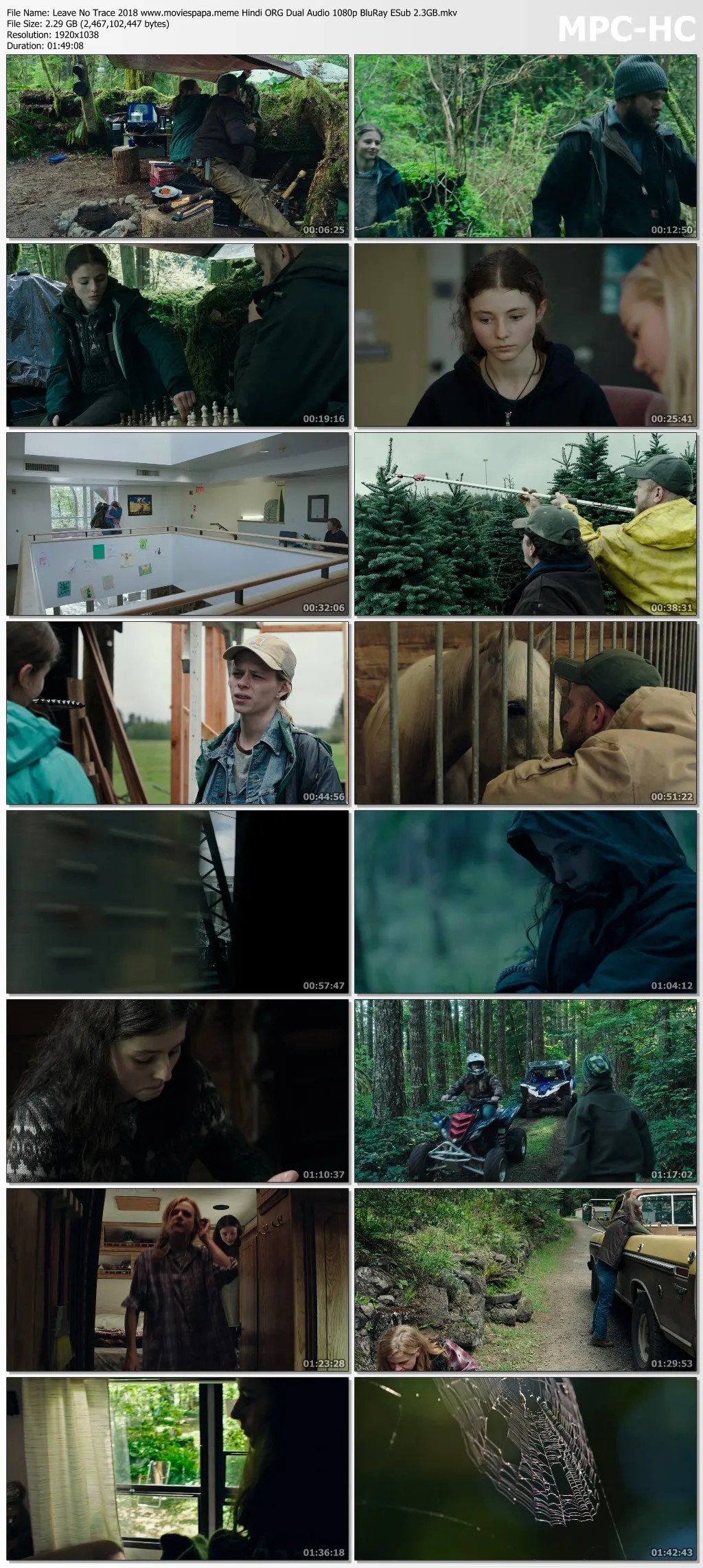 Leave No Trace 2018 Hindi ORG Dual Audio 1080p | 720p | 480p BluRay ESub Download